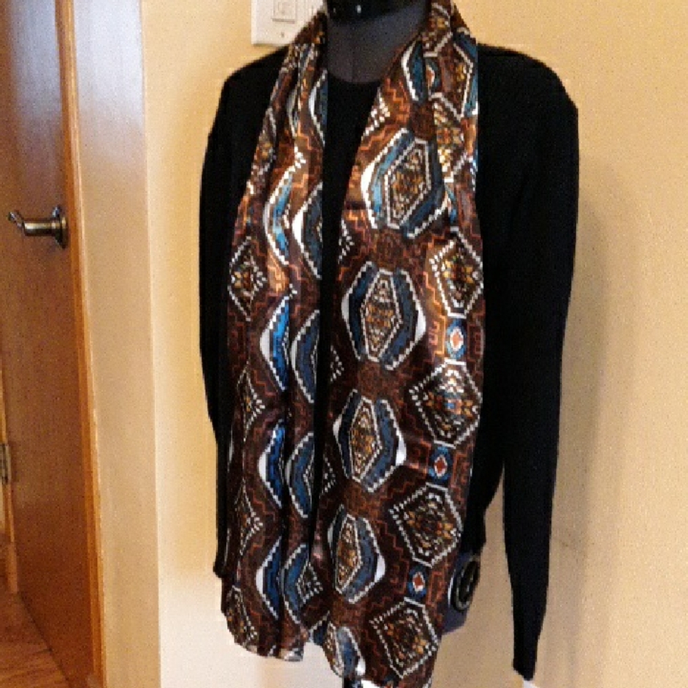 NWOT Southwestern-inspired 58" x 13" Patterned Scarf